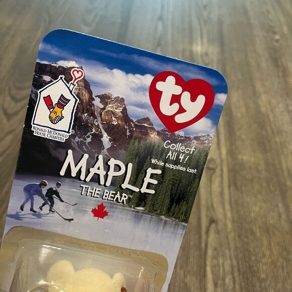 TY Ronald McDonald House Charity Teenie Beanie 1999 Maple The Bear Cream - Picture 3 of 6